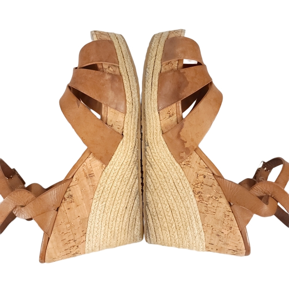 Jimmy Choo Tan Vachetta Leather Wedges​ 42 - Flawed Gem! - Picture 5 of 16